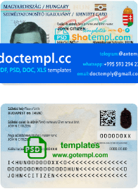 Hungary ID template in PSD format, fully editable