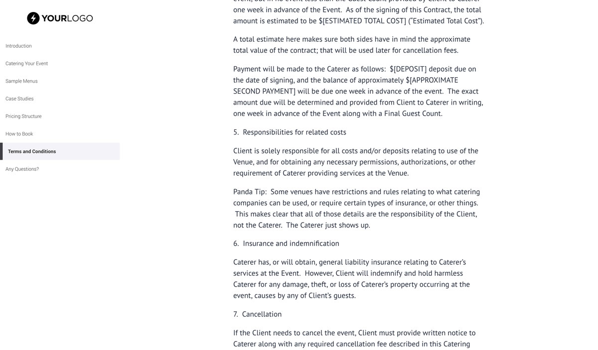 proposal for canteen services DocTemplates