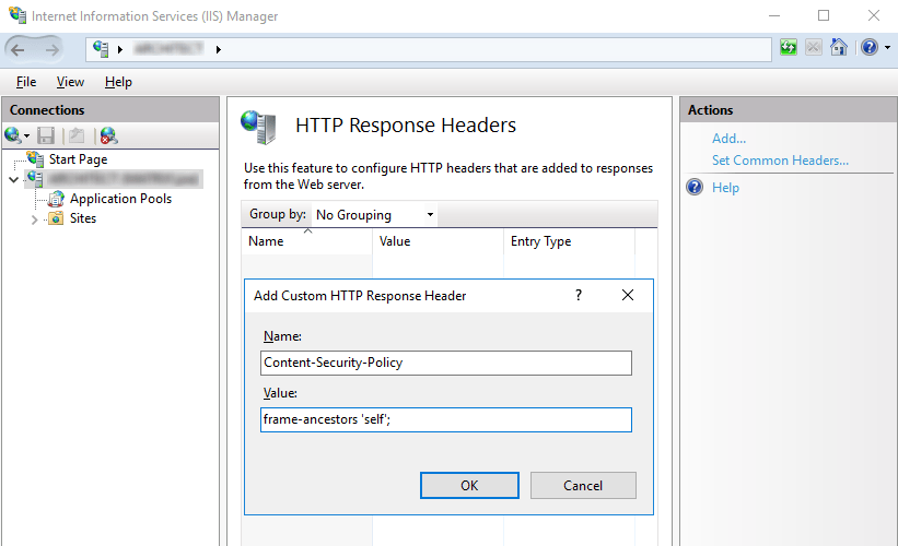 Adding HTTP Headers to Increase IIS Security DocuBrain