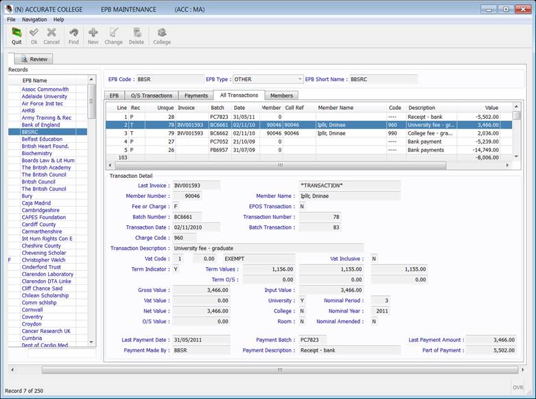 EPB Maintenance & Enquiry