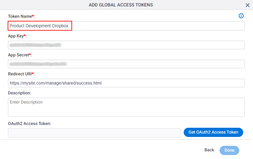 (Example) How to Get the Access Token Credentials from Dropbox