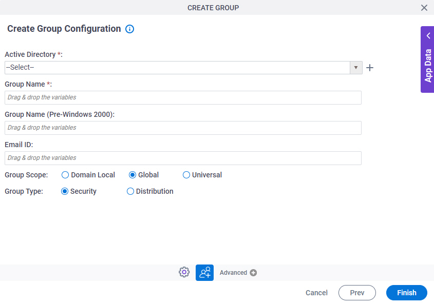 Create Group (Active Directory) activity