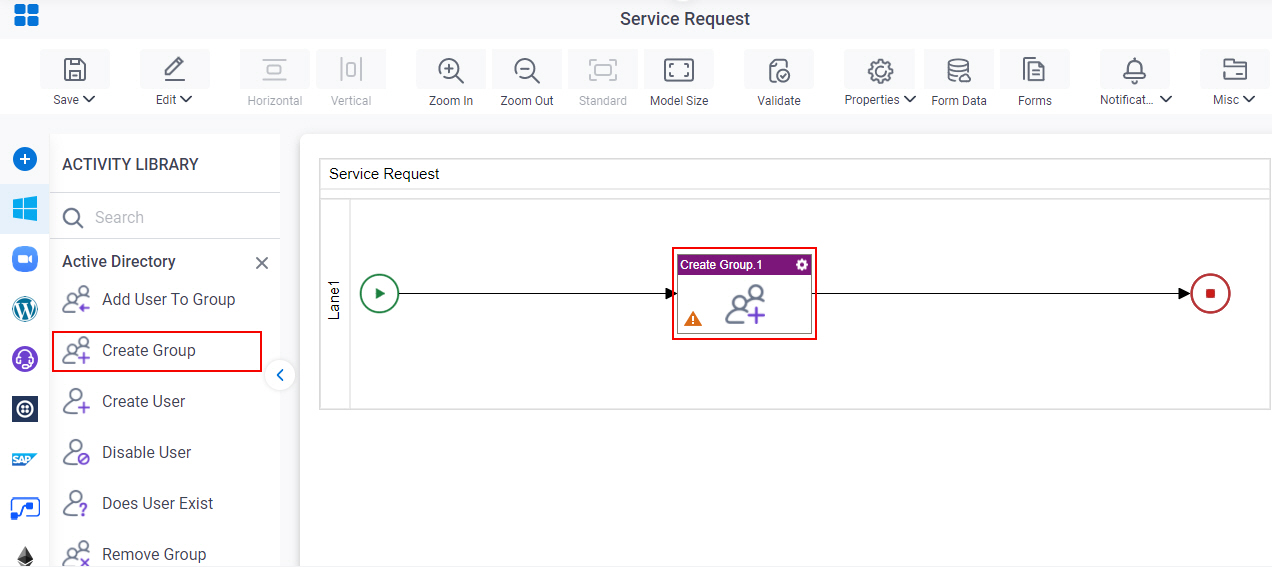 Create Group (Active Directory) activity