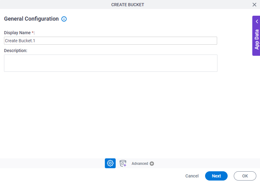 Create Bucket (Amazon S3) activity