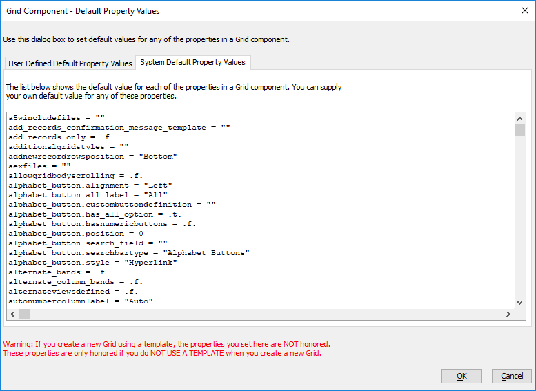 Alpha Anywhere Setting Default Property Values