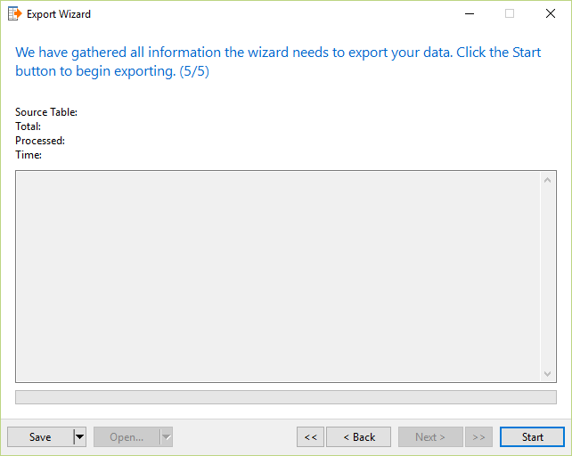 Export Tables from a Database