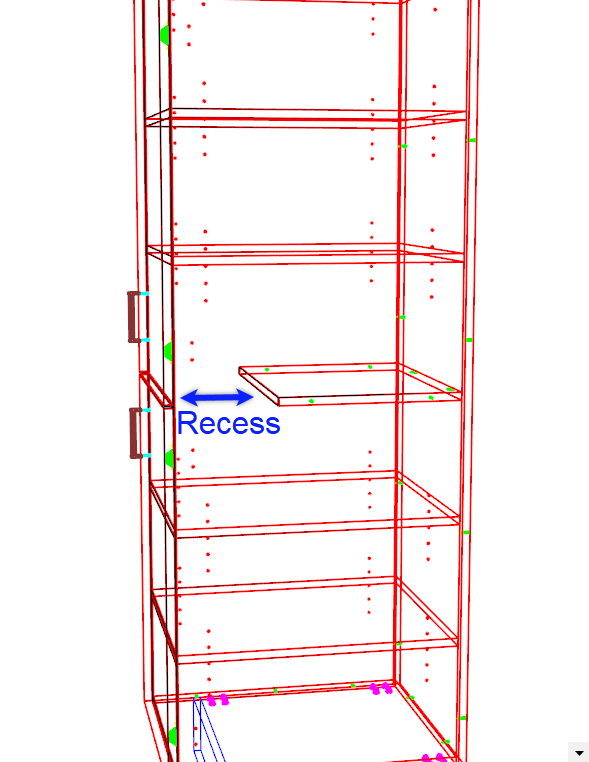 Tall Standard Fixed Shelf Recess