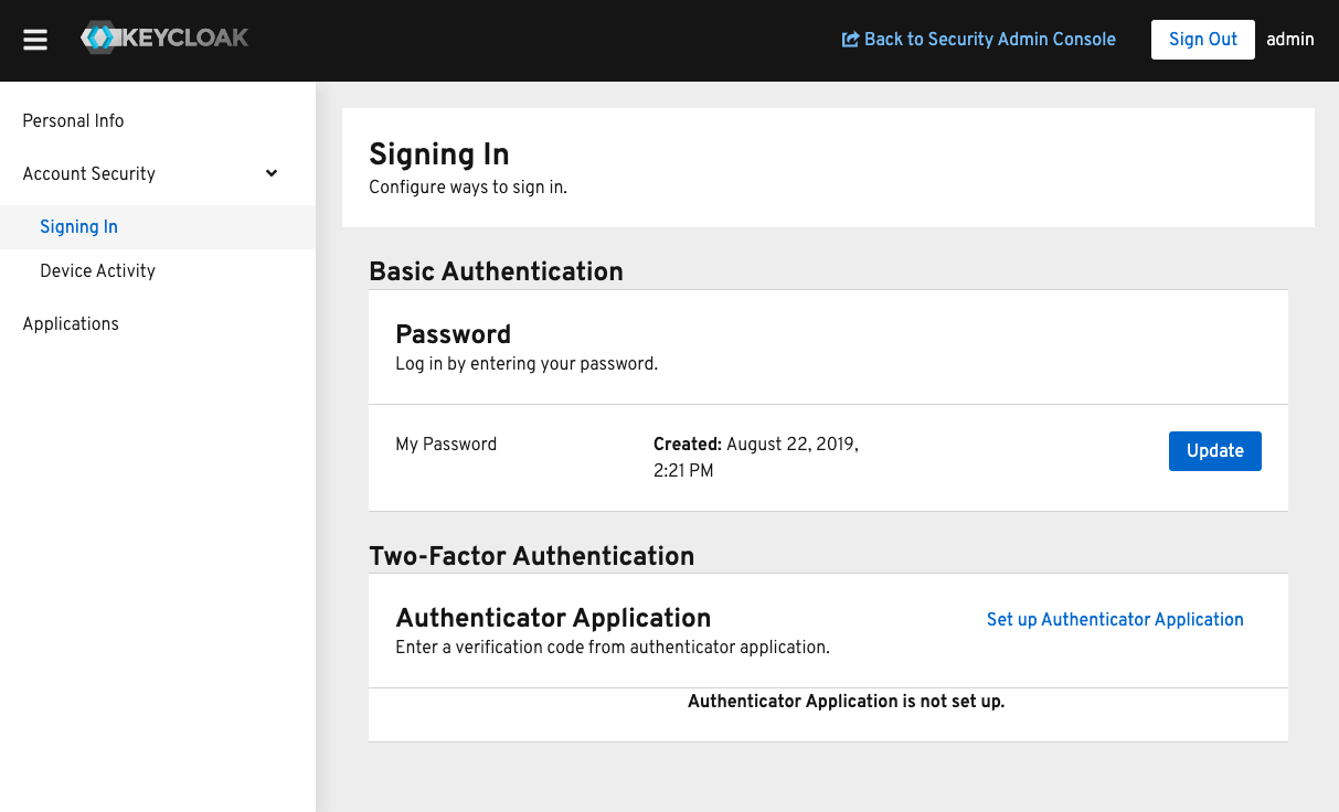 Changing Passwords and Keys