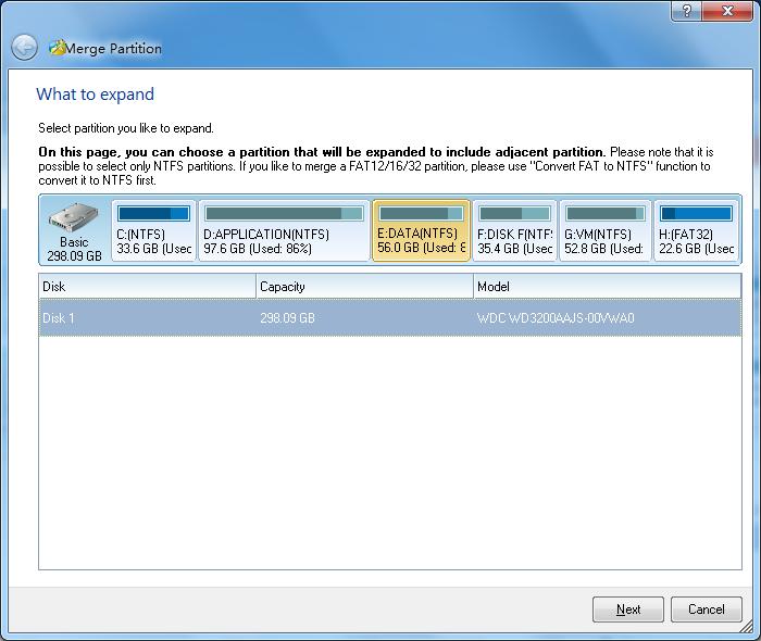 Merge Partitions by using MiniTool Partition Wizard MiniTool
