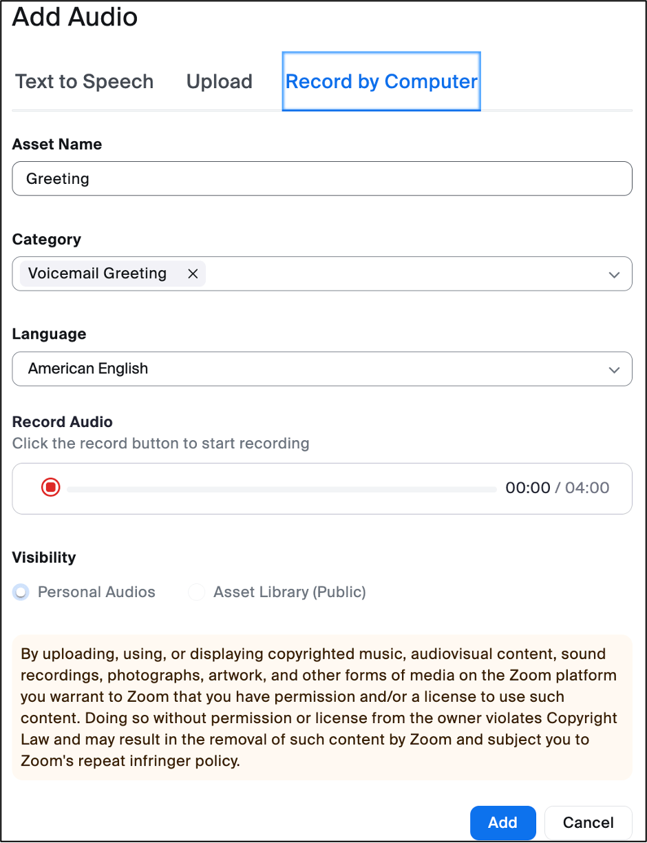 Zoom Phone Voicemail ITS Documentation
