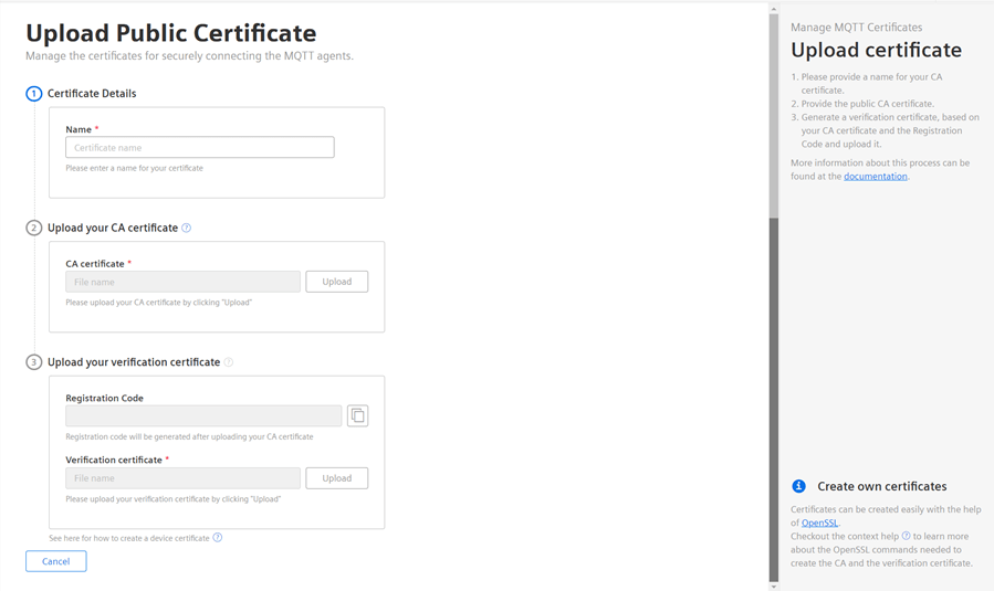 Managing CA Certificates using UI Developer Documentation