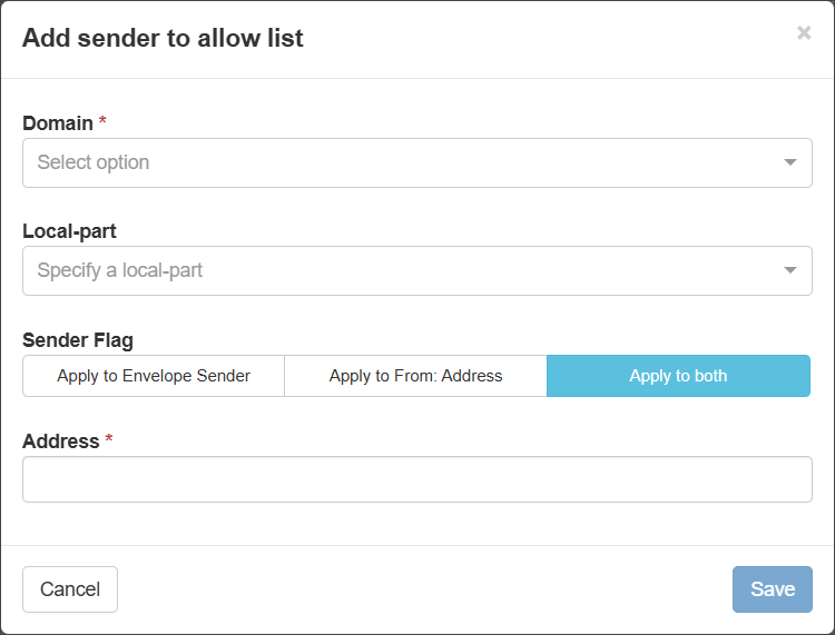 Manage Sender Allow list
