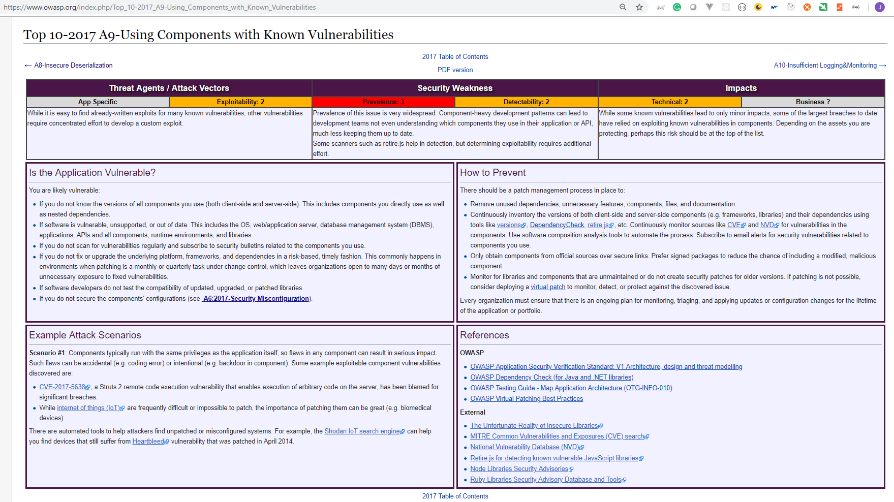 Play by Play OWASP Top 10 2017 Documentation