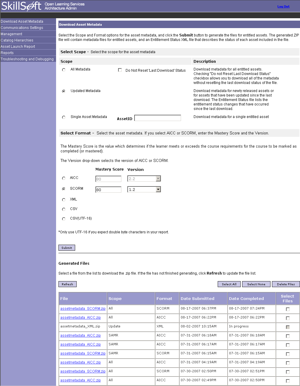 Download Asset Metadata