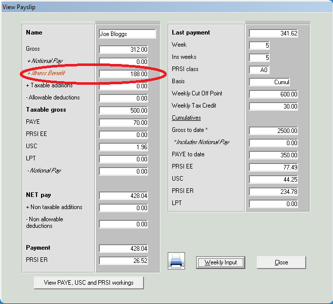 Employer receives Illness Benefit payment Documentation Thesaurus