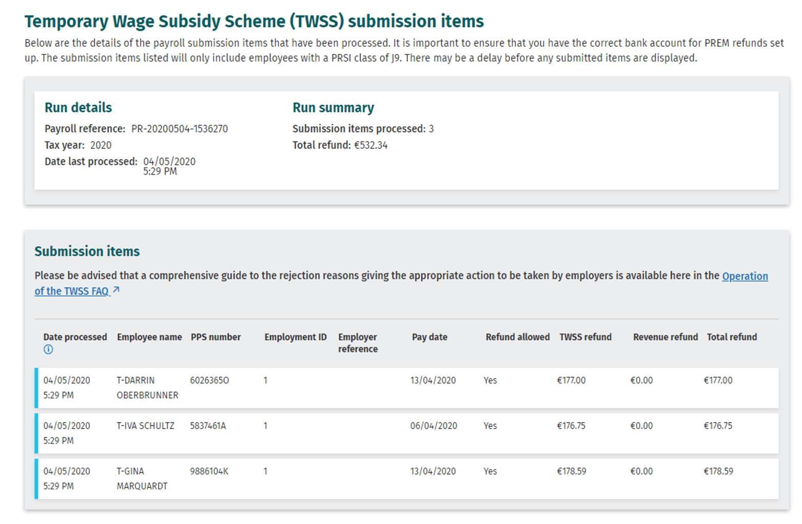 TWSS Checking refunds received in ROS Documentation Thesaurus