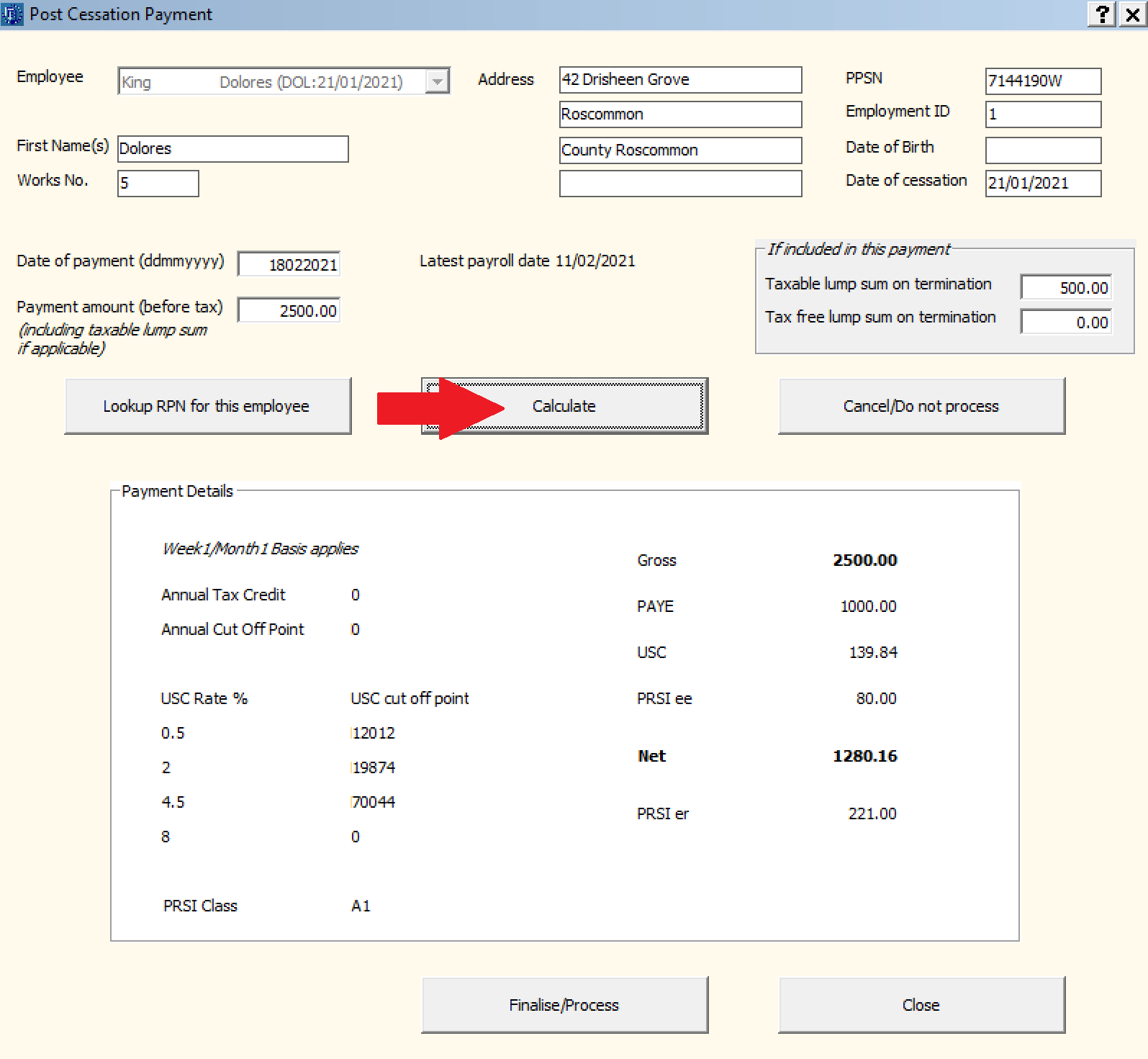 Processing a Post Cessation Payment Current Year Documentation