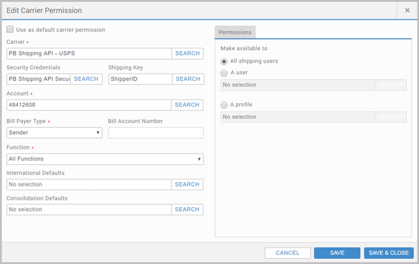 Set up PB Shipping API
