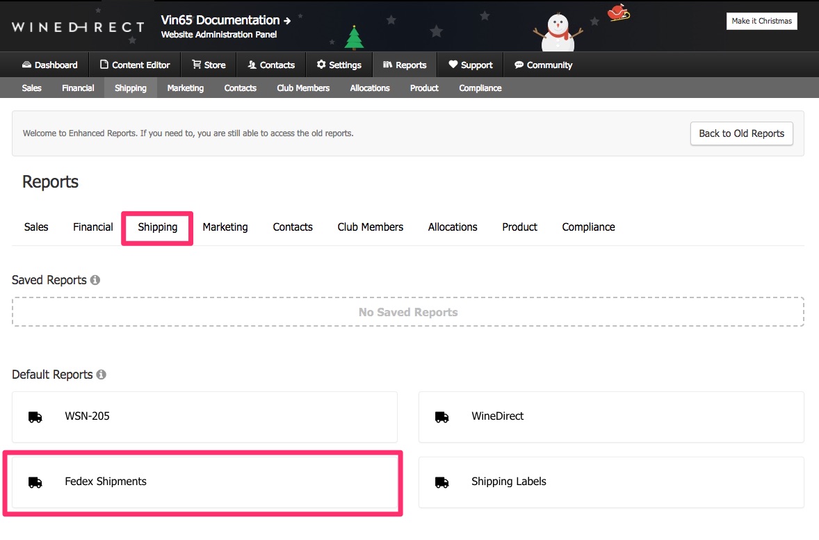Vin65 Documentation Blog FedEx Shipment Export report