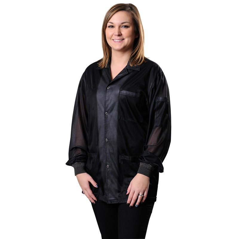 Desco 73863 Statshield® Smock, Jacket with Knitted Cuffs, Black, Large