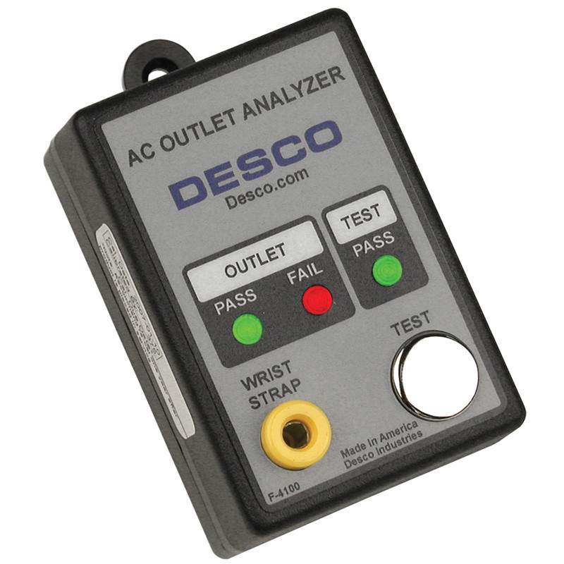 Desco 98132 AC Outlet Analyzer and Wrist Strap Tester, 120VAC
