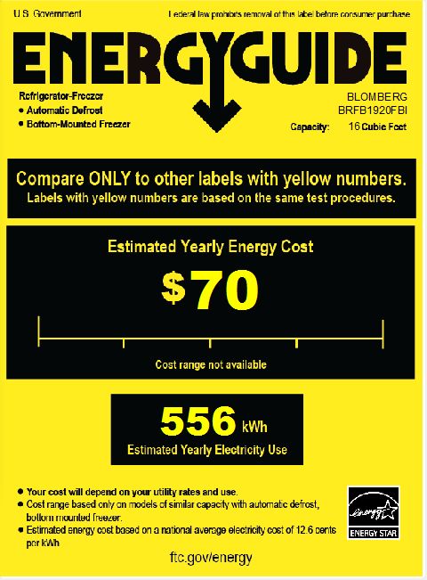 BRFB1920FBI | Blomberg 30" Counter Depth, Fully Flush Refrigerator