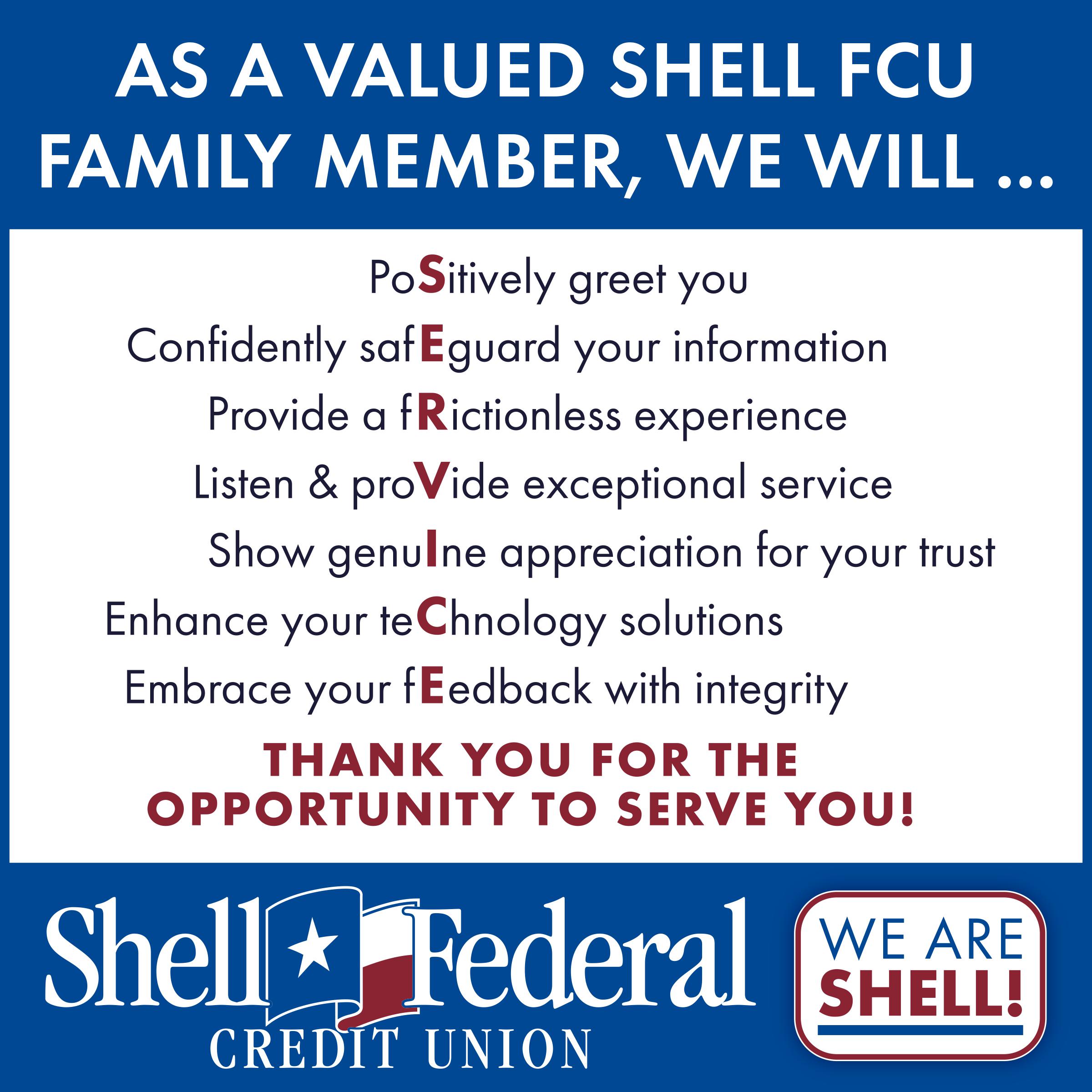 Shell FCU Service Distinction