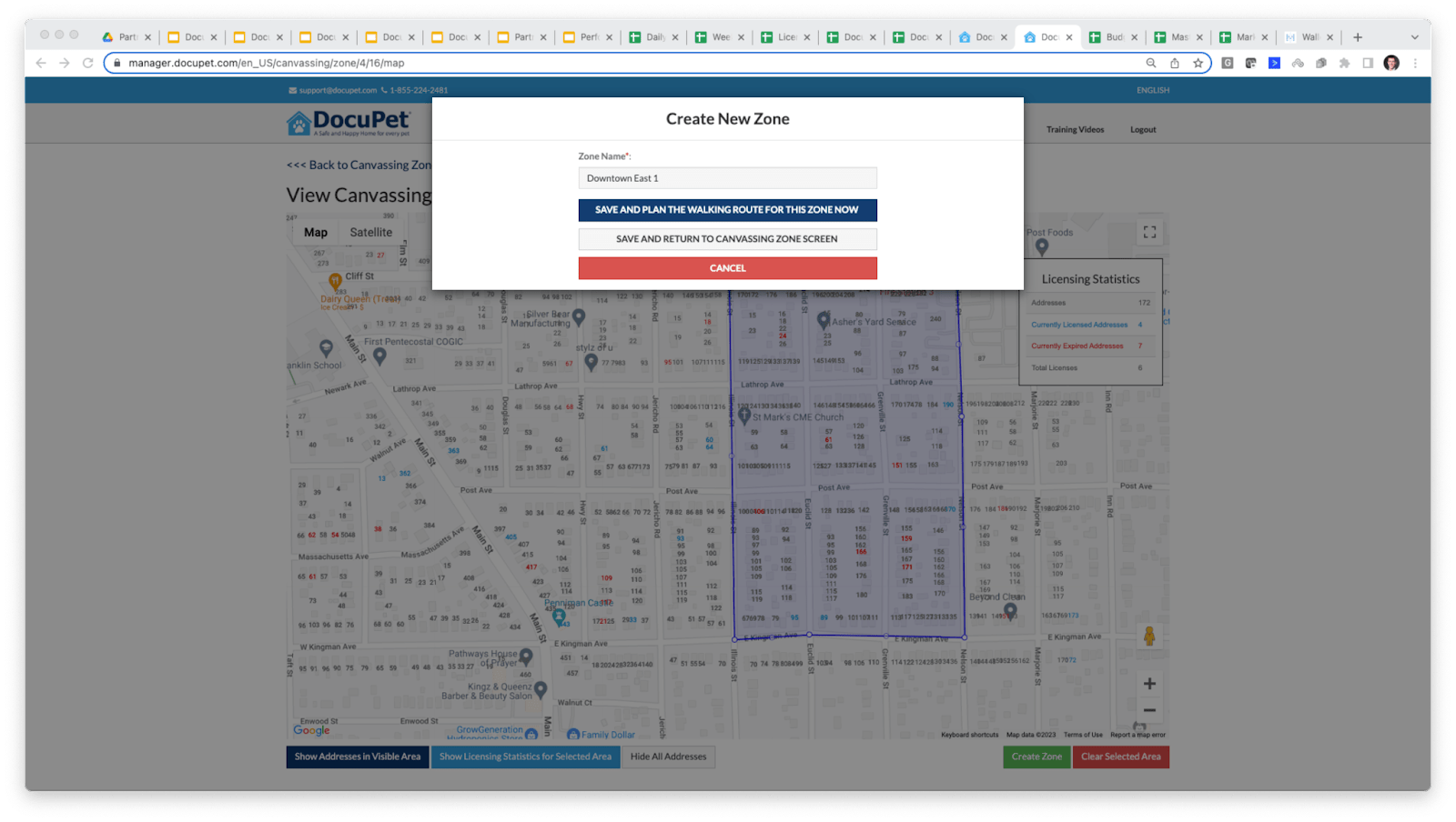 Planning and Creating Zones DocuPet
