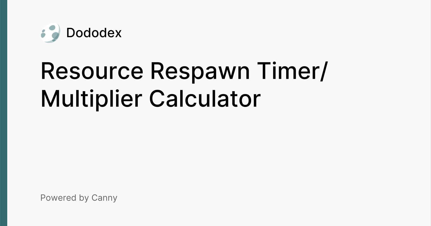 Resource Respawn Timer/Multiplier Calculator Voters Dododex