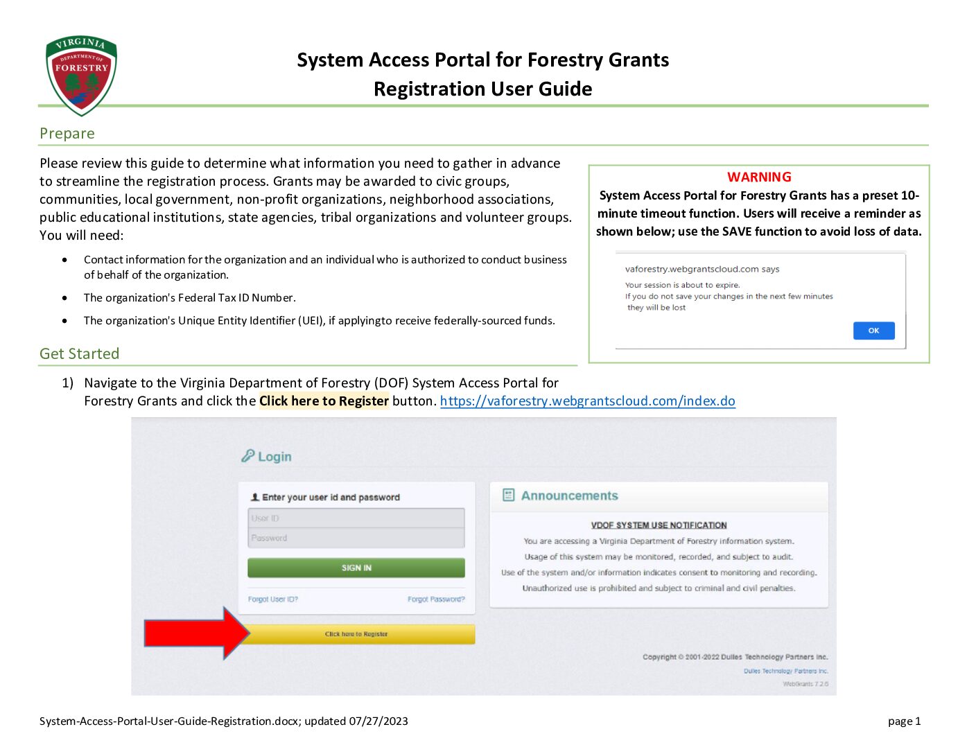 Urban and Community Forestry Grant Program Virginia Department of