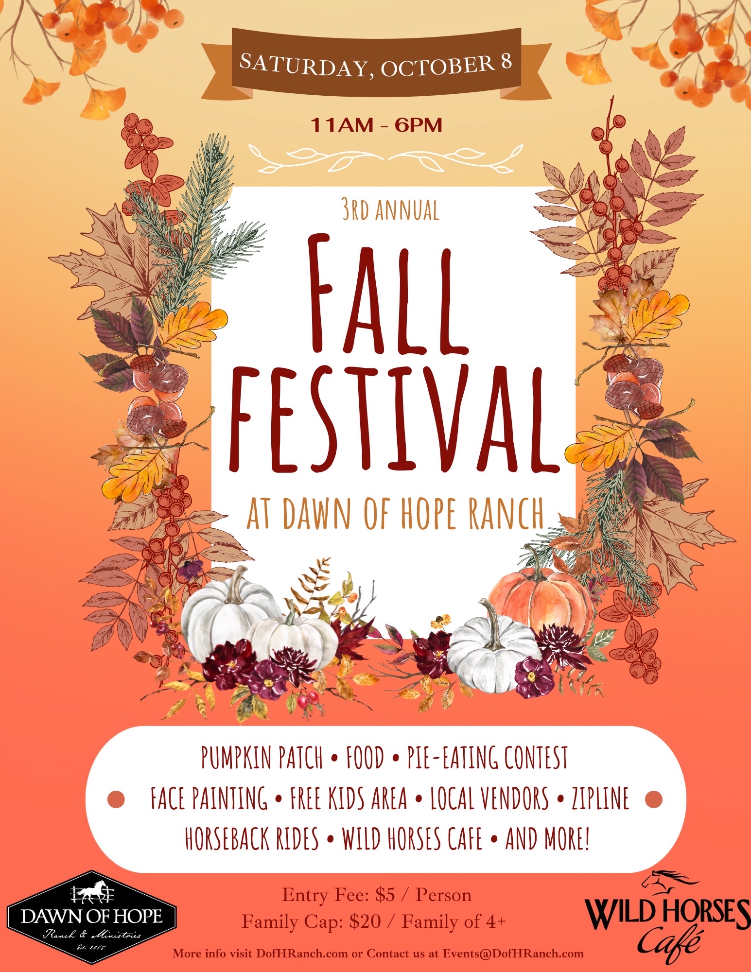 3rd Annual Fall Festival Dawn of Hope Ranch