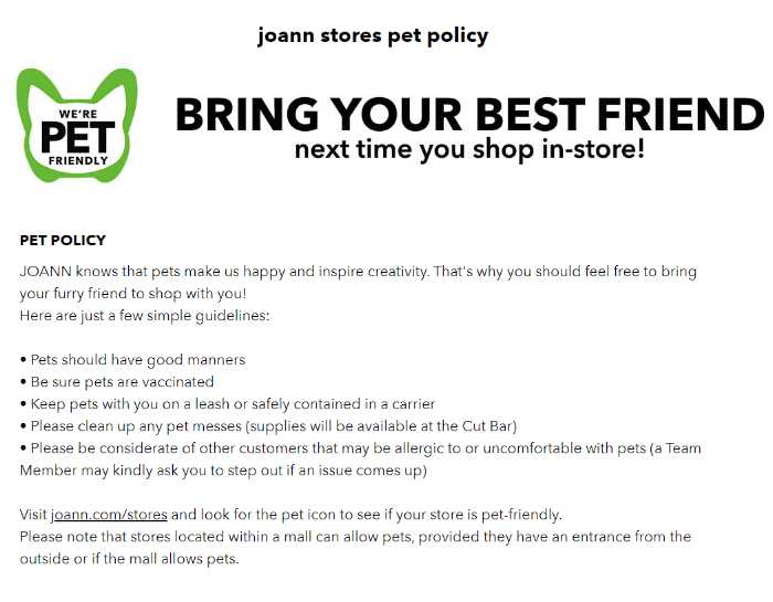 Does Joann Fabric Allow Dogs? Joann Fabric Pet Policy 2024
