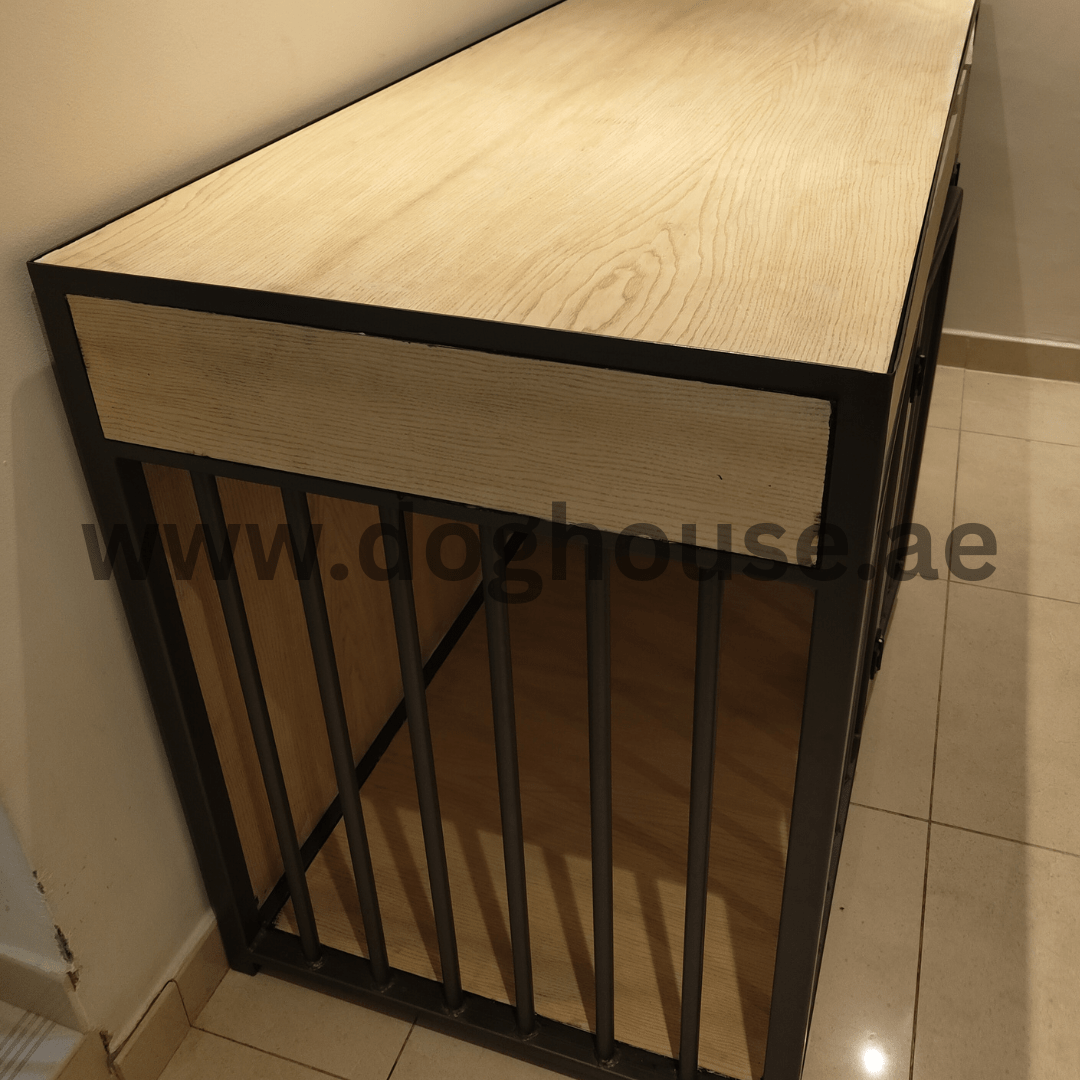 Top1 Ideal Sleek Rustic Metal And Wooden Crate • Dog House In UAE