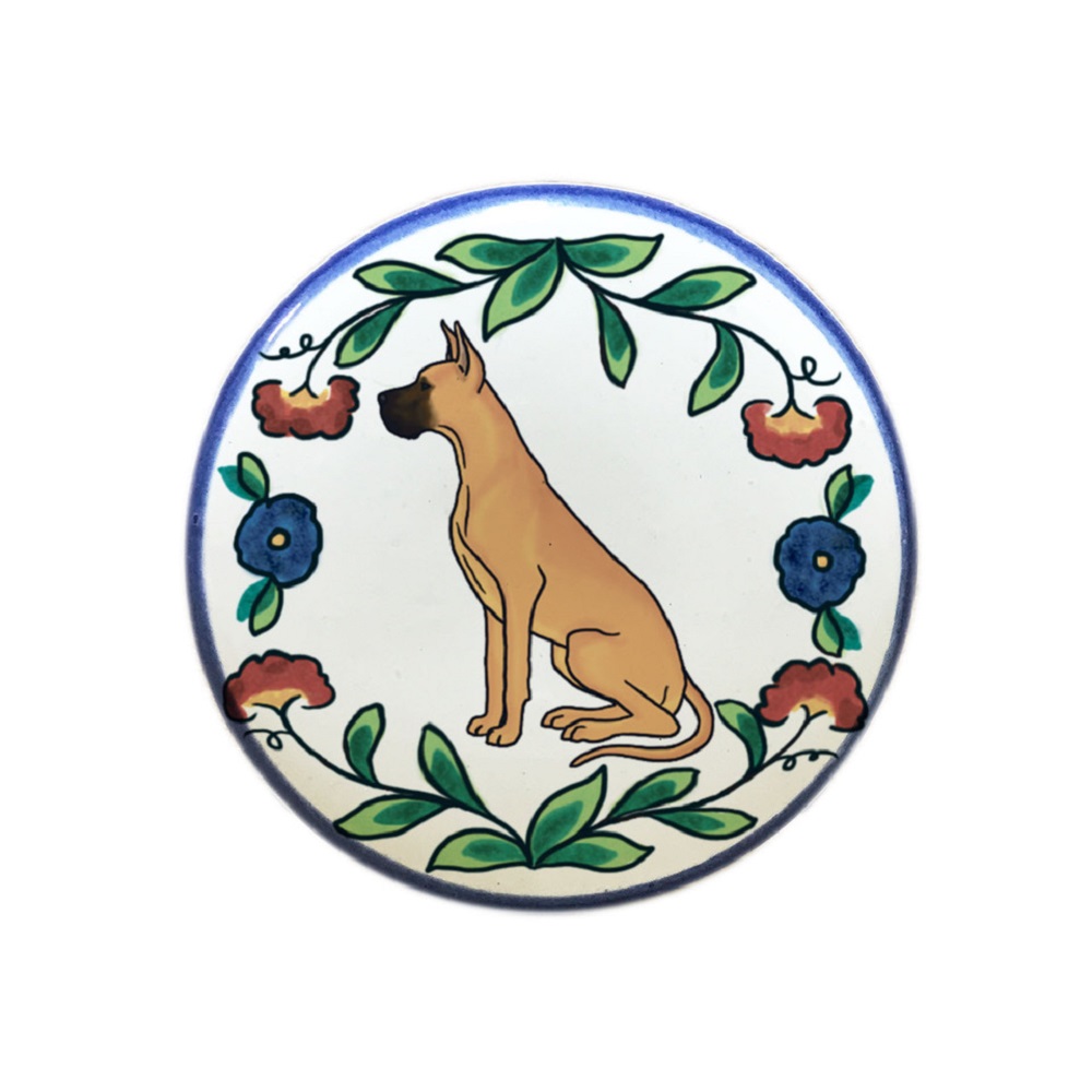 Great Dane Fawn Dog Wine Bottle Stopper Hand Painted