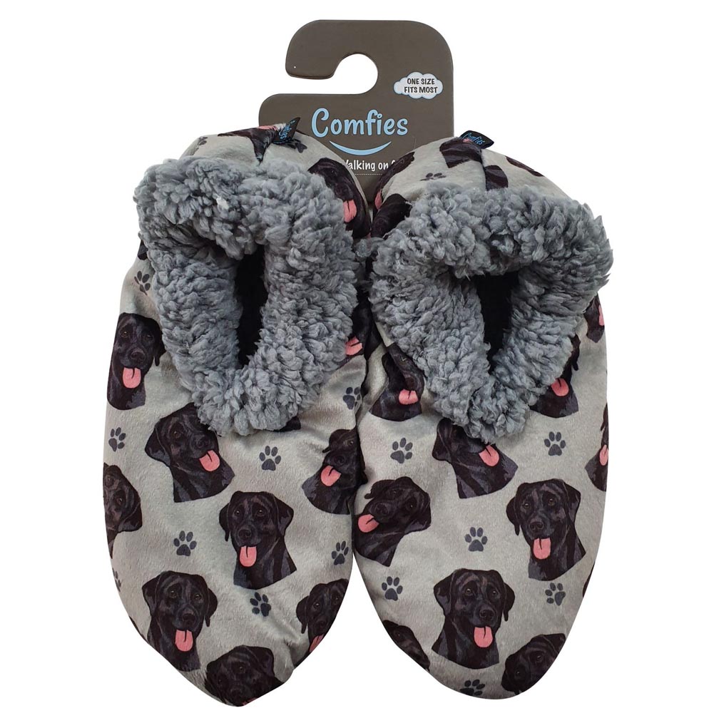 Black Lab Slippers Non Slip