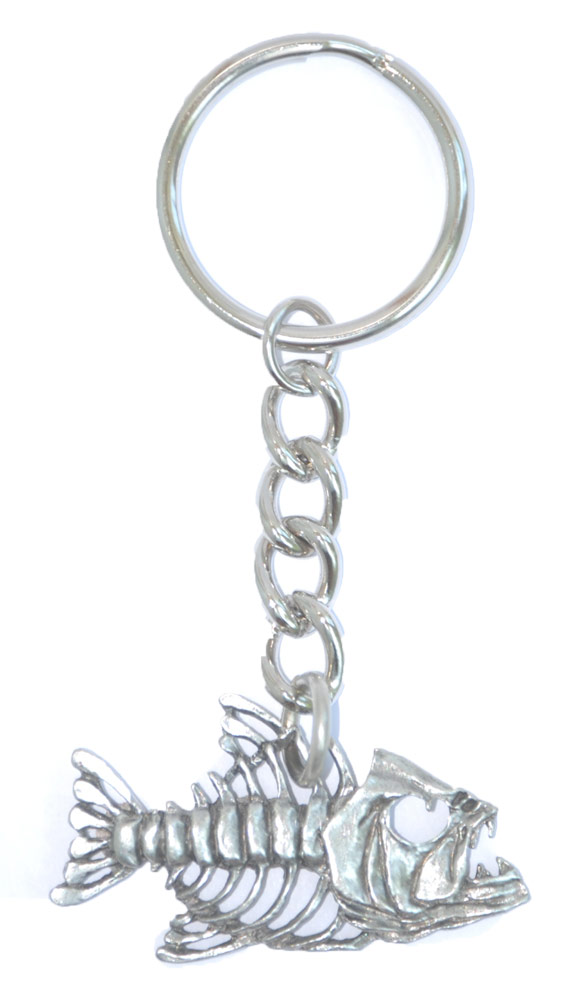 Bone Fish Keychain Pewter
