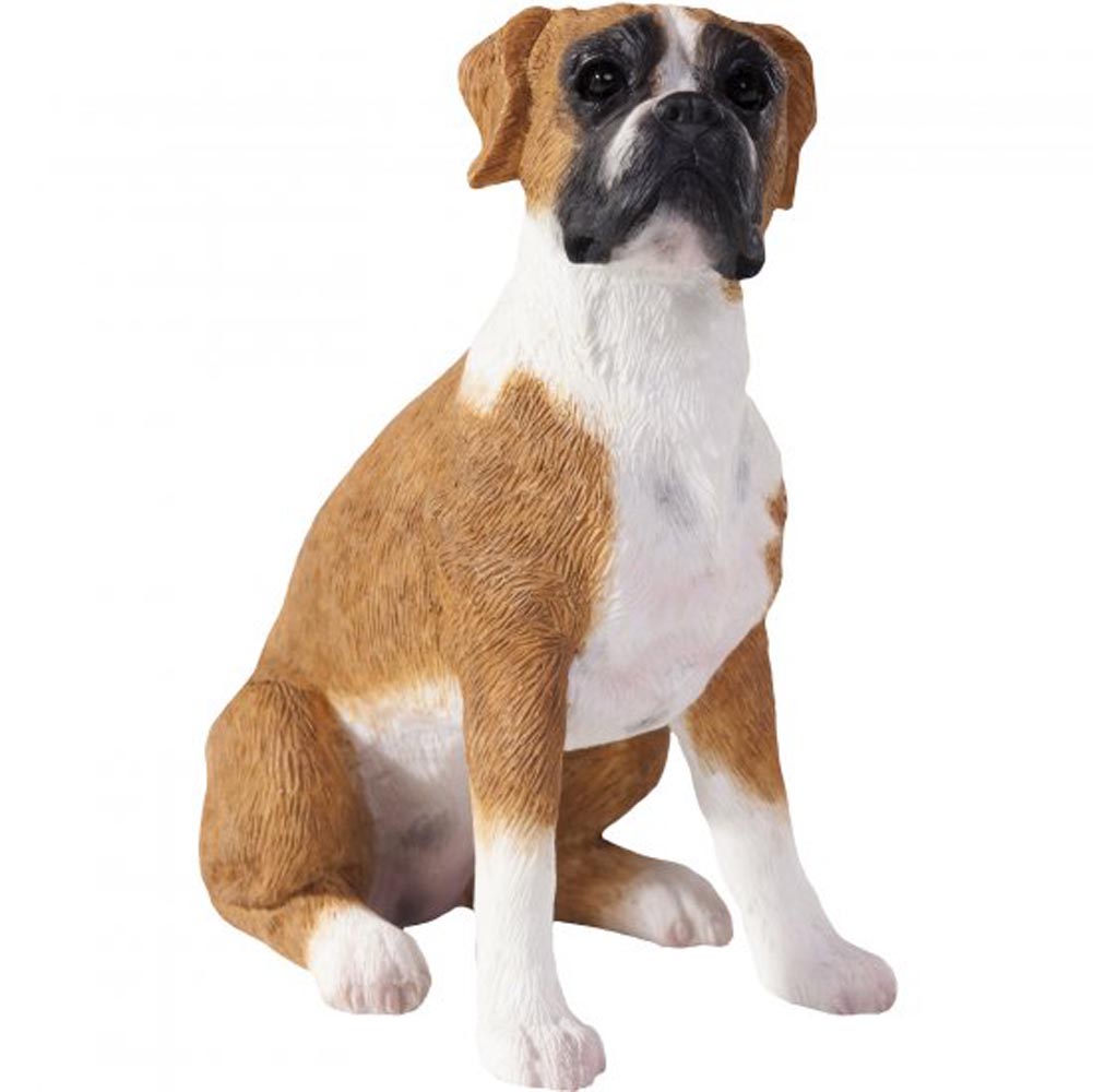 Boxer Figurine Hand Painted Uncropped Fawn Sandicast