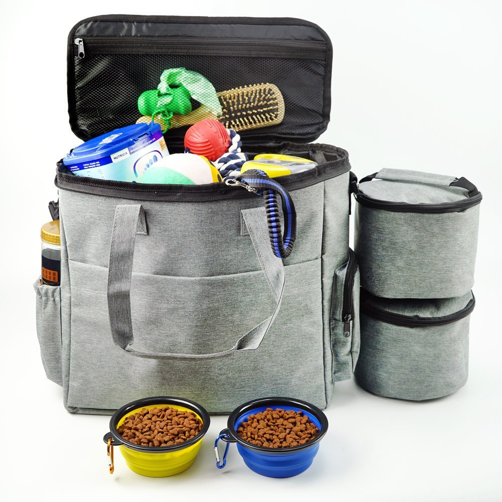 Dog Food Storage Bag Dog Travel Bag With Food Bag and Bowl