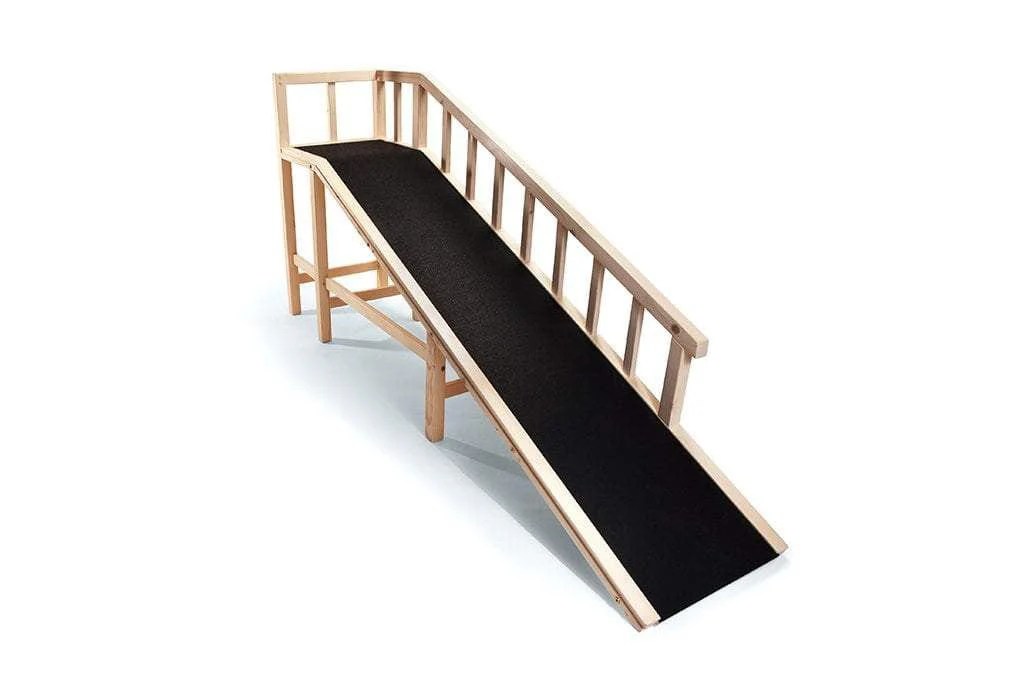 Gentle Rise Dog Bed Ramp with Safety Rails and Non Slip Foam Dog Quality