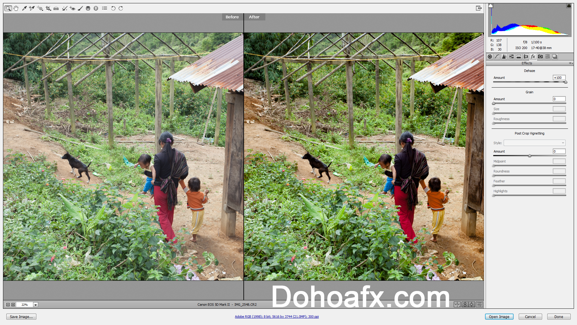 Tính năng Dehaze làm trong ảnh nằm ở đâu trong Camera RAW ? Đồ họa và