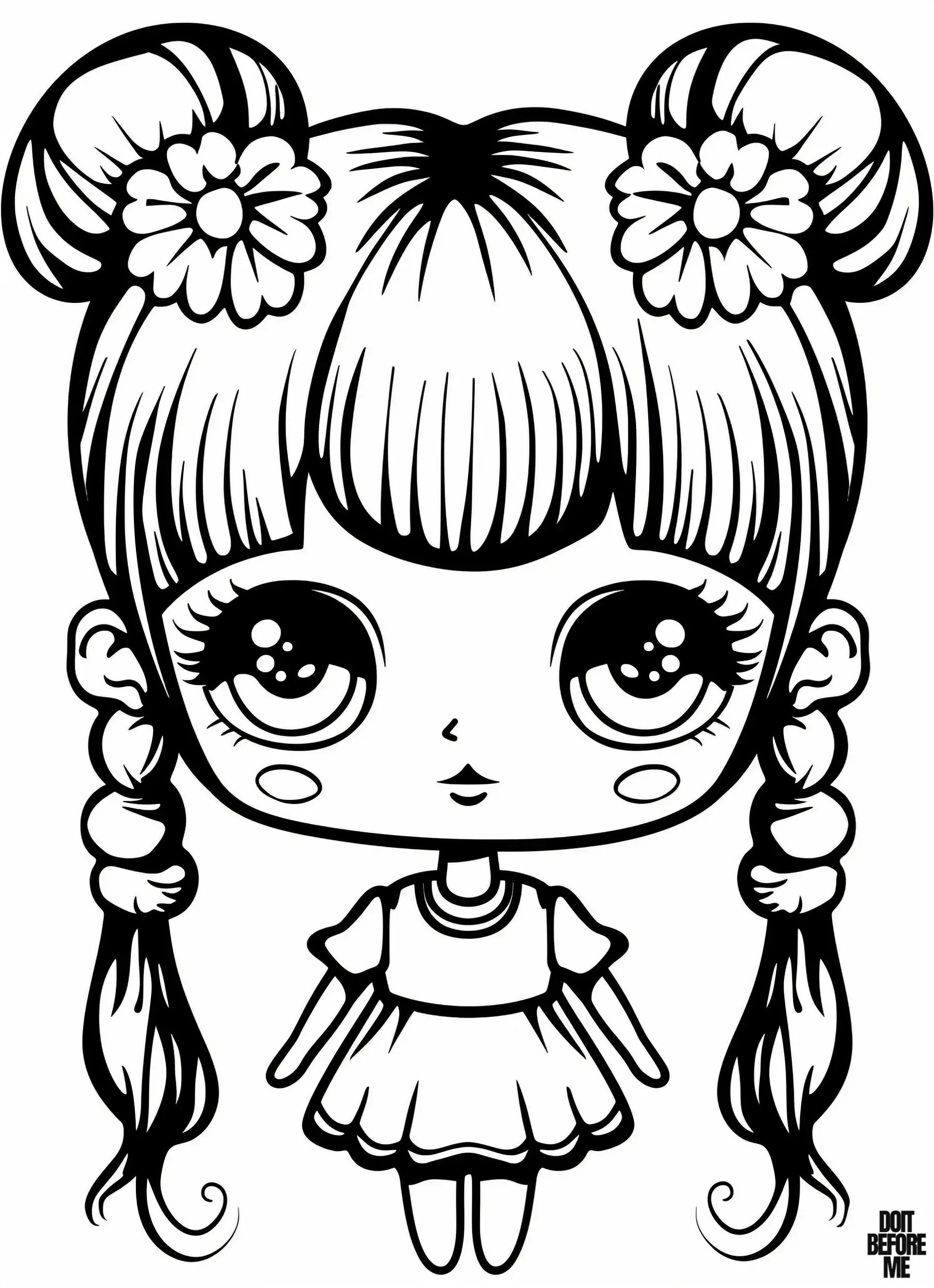 Easy Cute Doll Coloring Pages for Girls Free Printable Easy Cute Doll Coloring Pages for Girls Free Printable