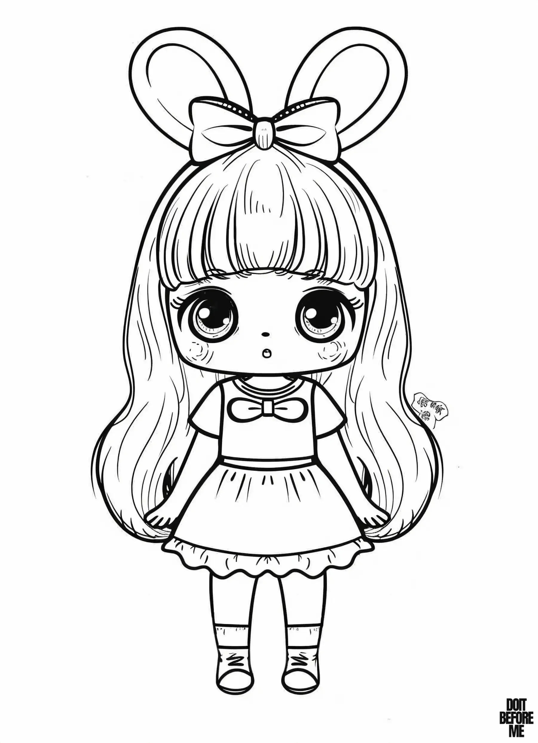 Easy Cute Doll Coloring Pages for Girls Free Printable Easy Cute Doll Coloring Pages for Girls Free Printable