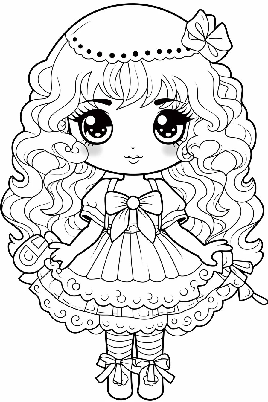 Easy Cute Doll Coloring Pages for Girls Free Printable Easy Cute Doll Coloring Pages for Girls Free Printable
