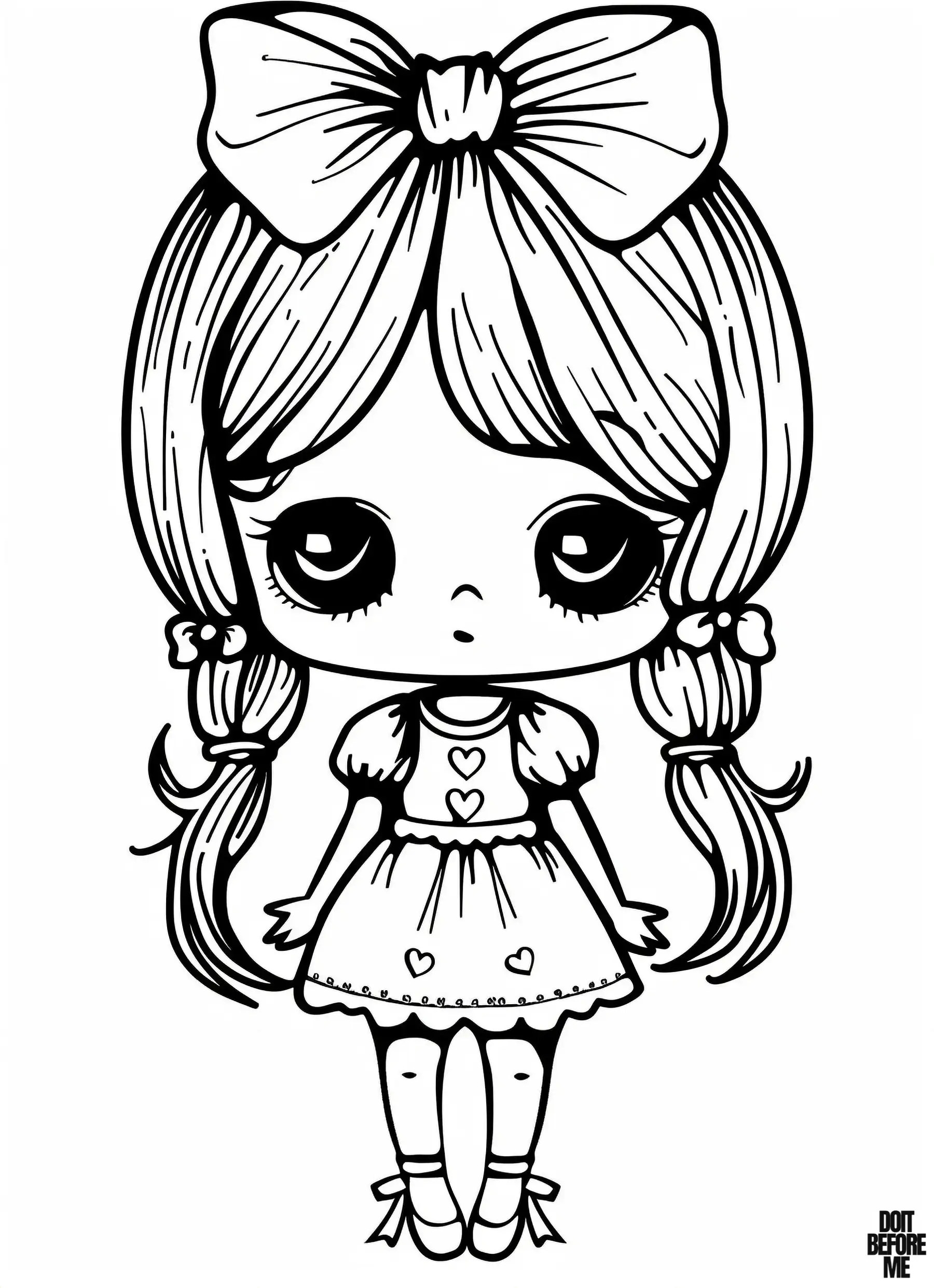 Easy Cute Doll Coloring Pages for Girls Free Printable Easy Cute Doll Coloring Pages for Girls Free Printable