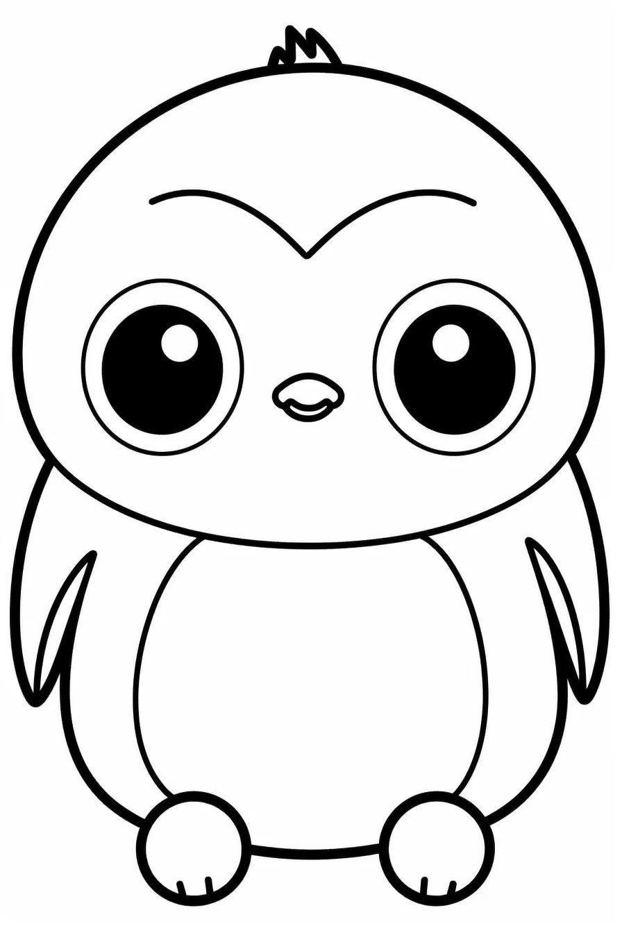 Easy Cute Penguin Coloring Pages for Kids Free Printable
