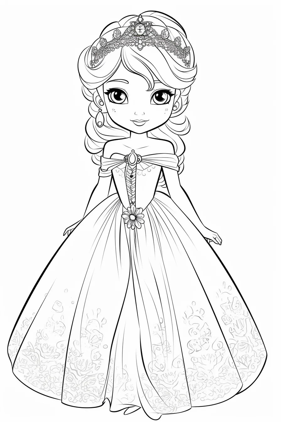 30+ Easy Cute Princess Coloring Pages for Kids Free Printable 2024