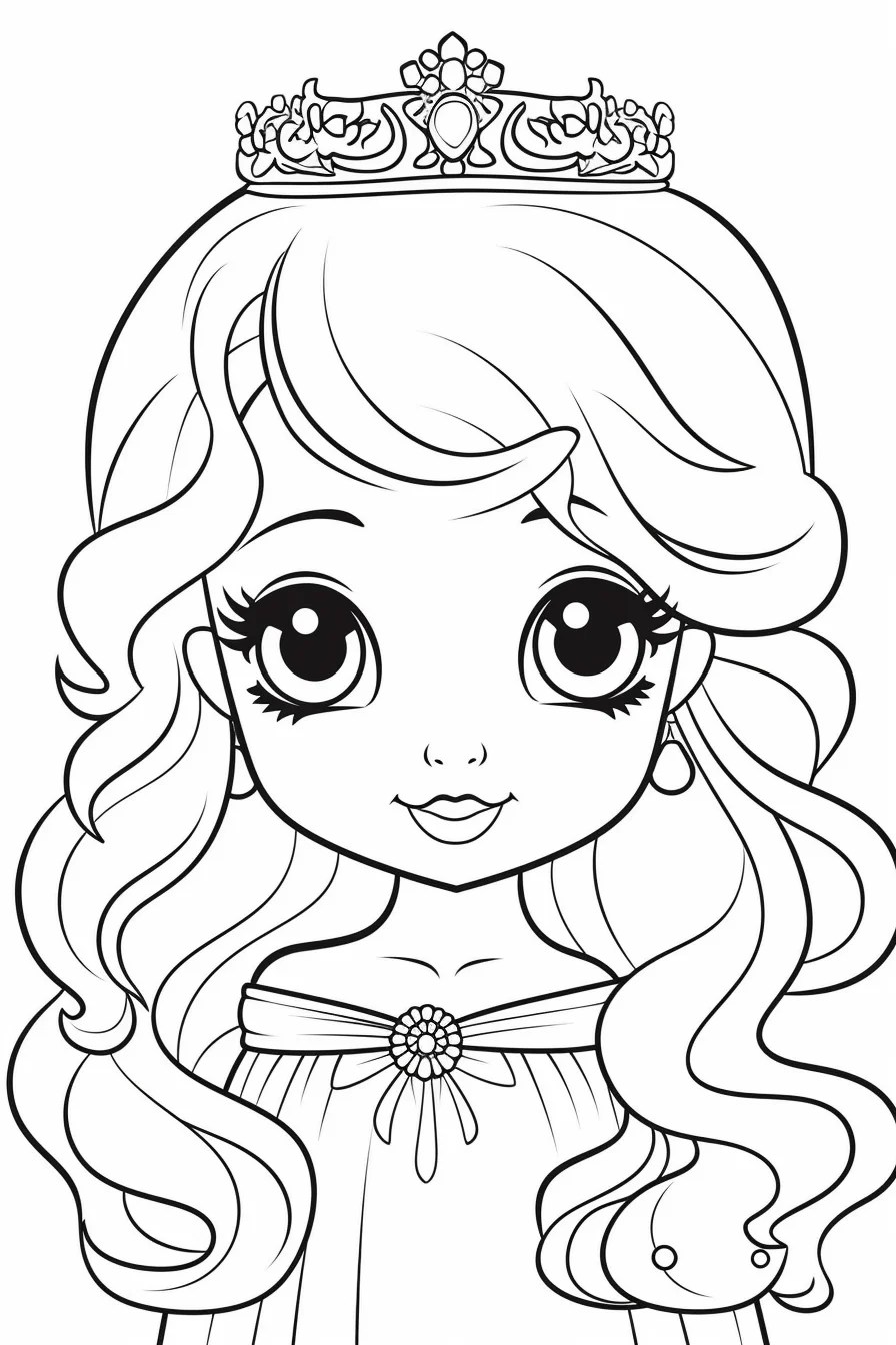 30+ Easy Cute Princess Coloring Pages for Kids - Free Printable 2024