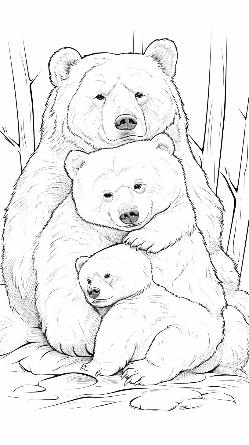 Free Printable Cute Brown Bear Coloring Pages to Print