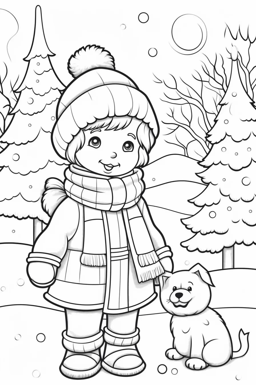 Winter Coloring Pages for Kids and Adults: Free Printable