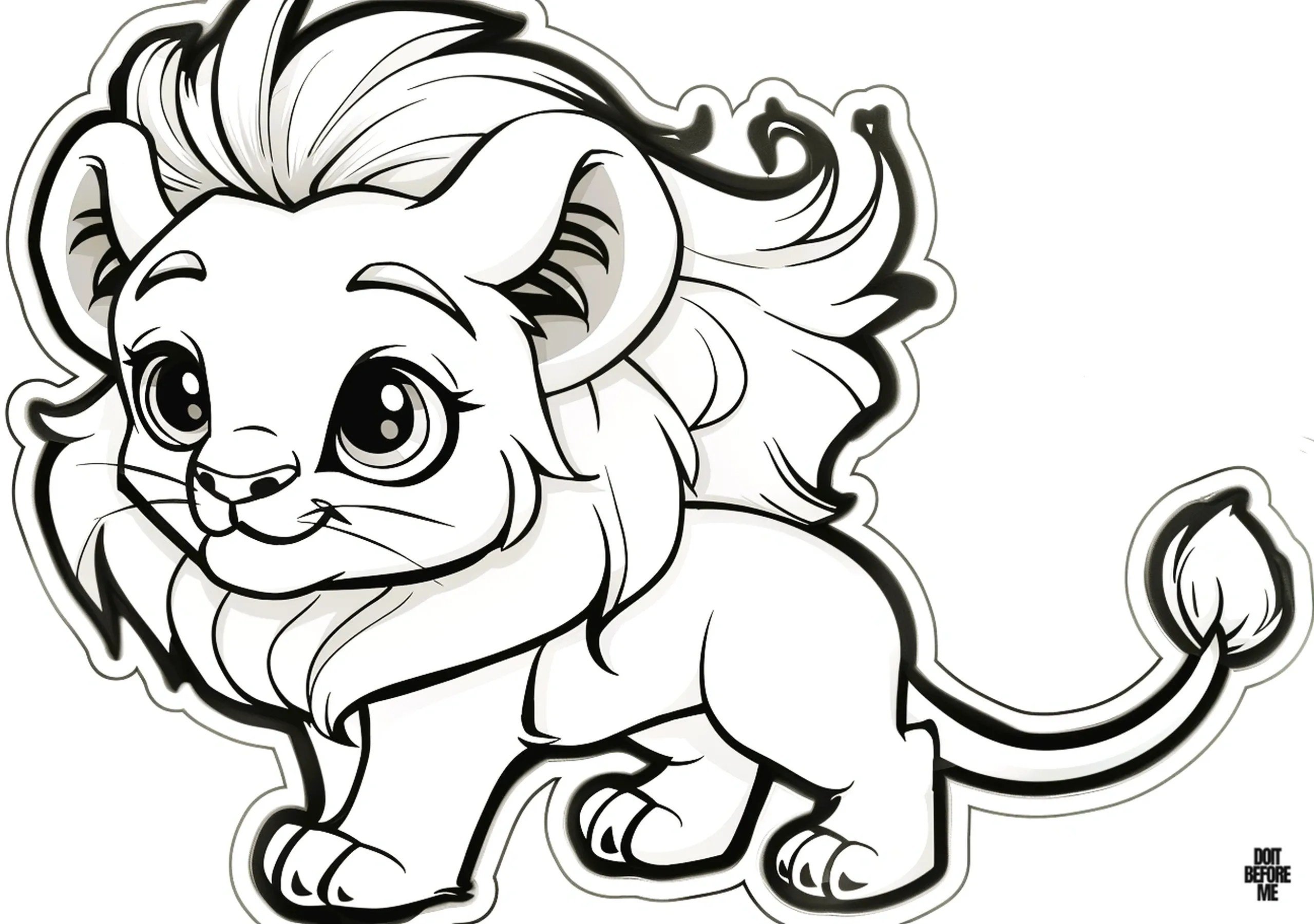 Printable Cute Lion Cubs Coloring Pages 2024 Free